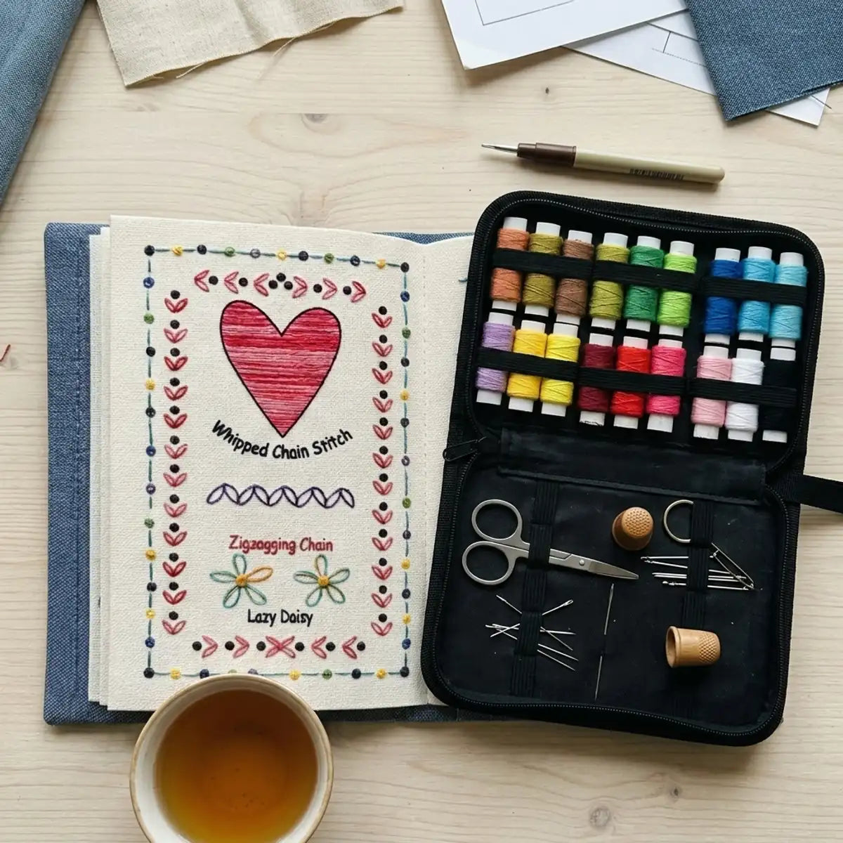 Fabric Embroidery Stitch Book