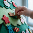 Hook-and-loop back of a felt gingerbread ornament