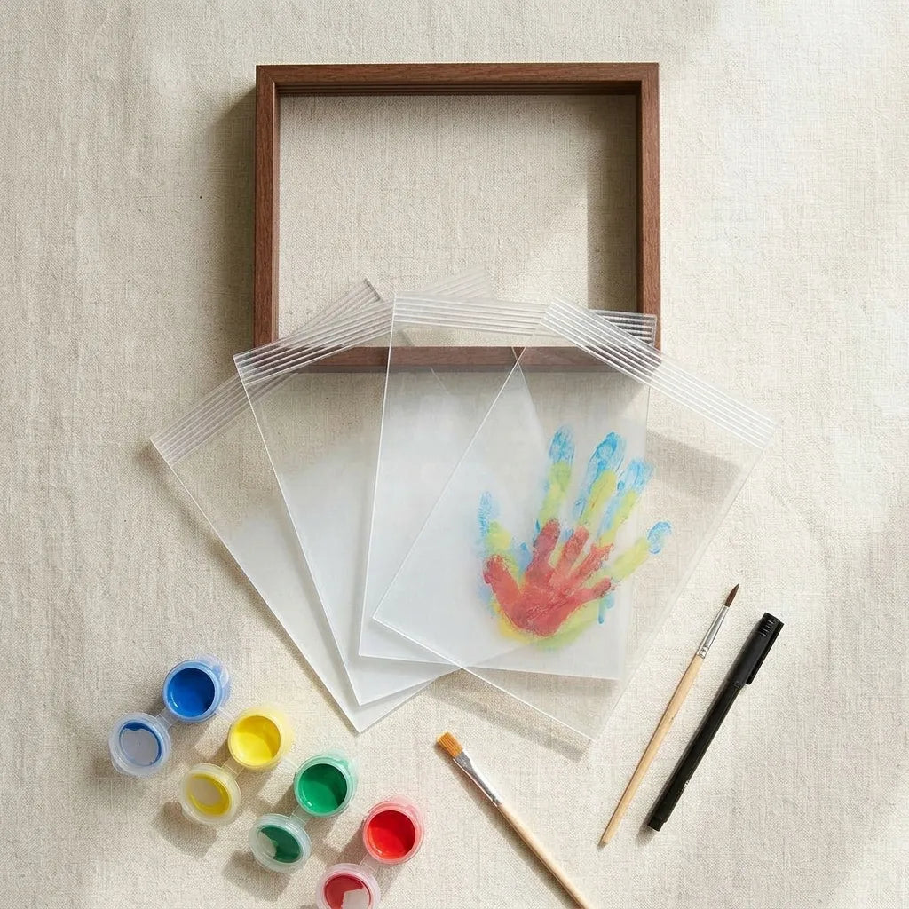 Handprint keepsake frame kit, everything included laid out