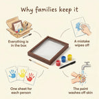 Handprint keepsake frame kit, four reasons parents keep it out