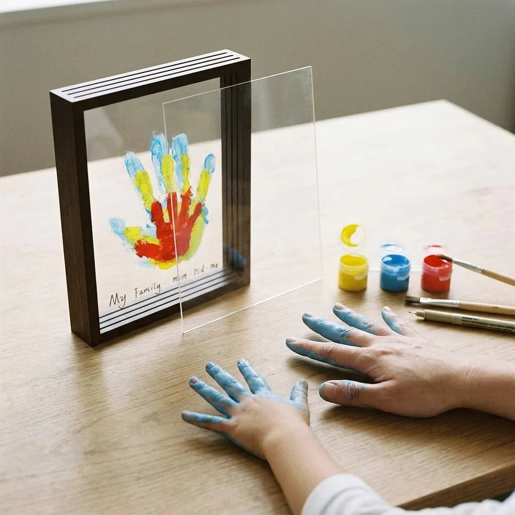Handprint keepsake frame kit shared by two people