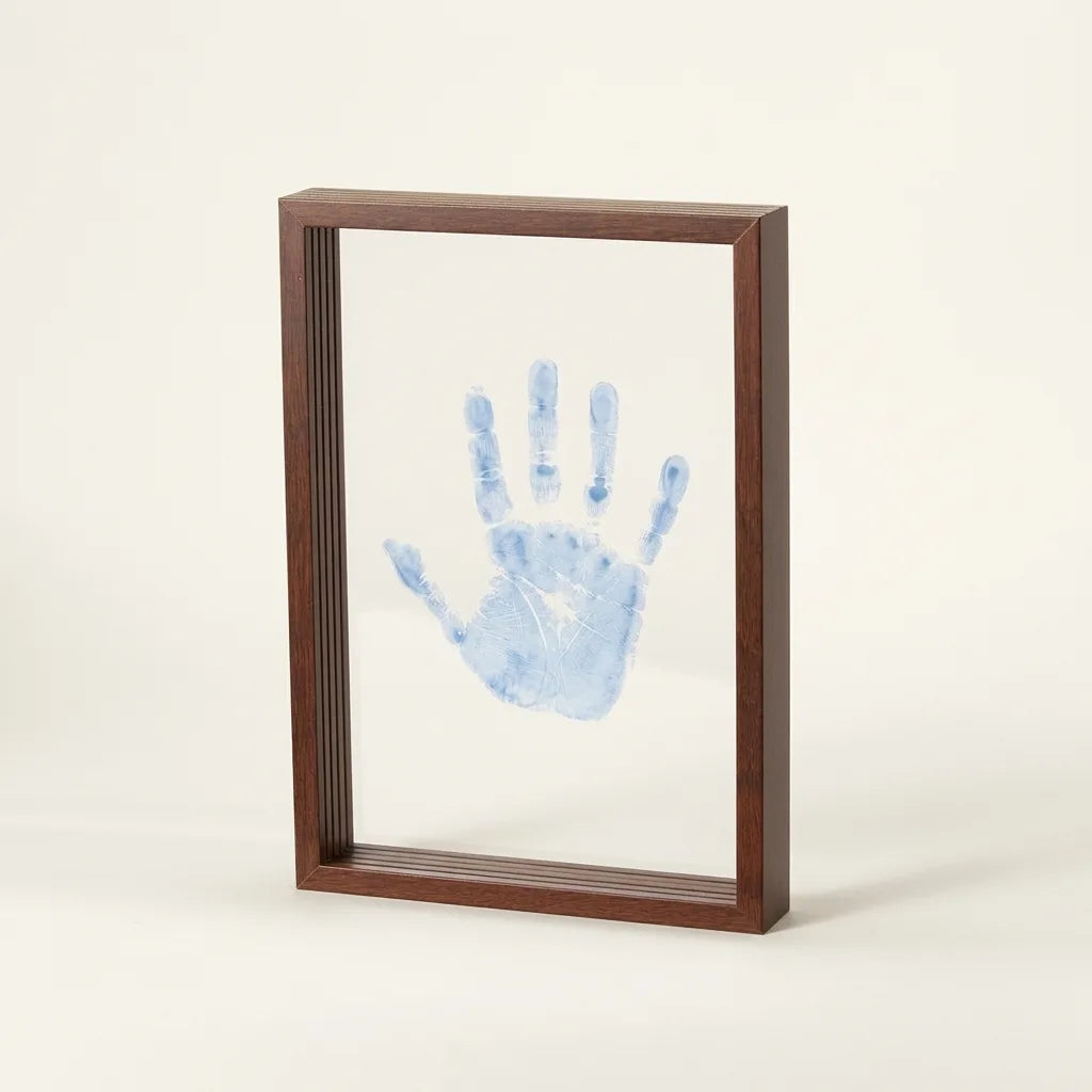 Handprint keepsake frame kit, Walnut option