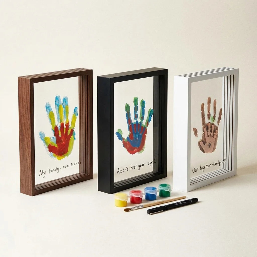 Handprint keepsake frame kit, the options available