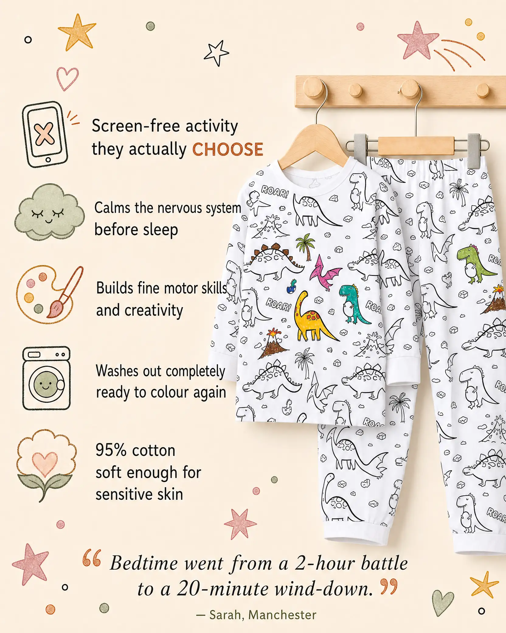 Washable Colour-In Pyjama Set