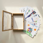 Kids art display frame, everything included laid out
