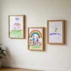 Kids art display frame being put away