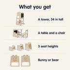 Montessori 3 in 1 learning tower, what is in the box
