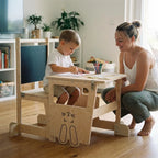 Montessori 3 in 1 learning tower shared by two people