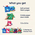 Montessori soft cloth books for babies, what is in the box