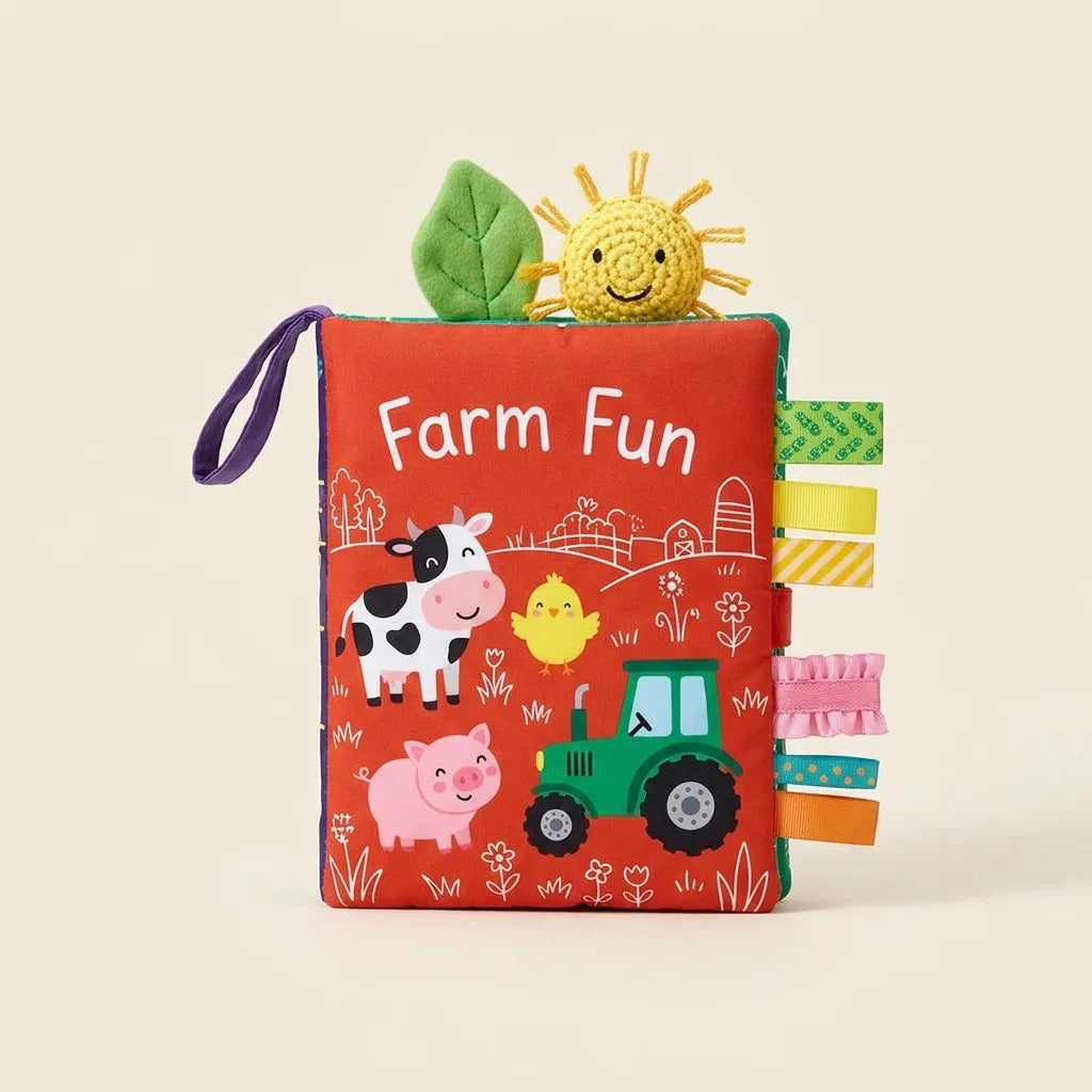 Montessori soft cloth books for babies, Farm option