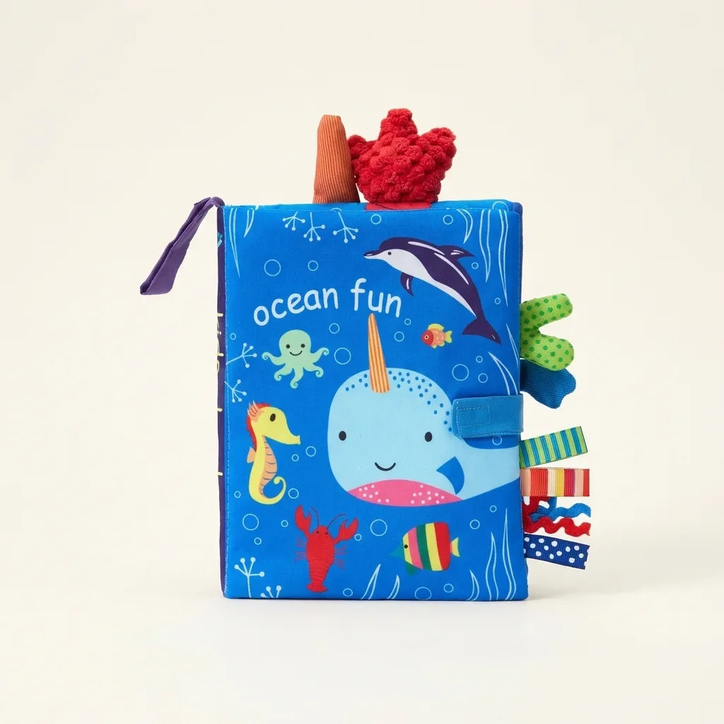 Montessori soft cloth books for babies, Ocean option