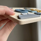 Sanded rounded corner and plywood edge of the board