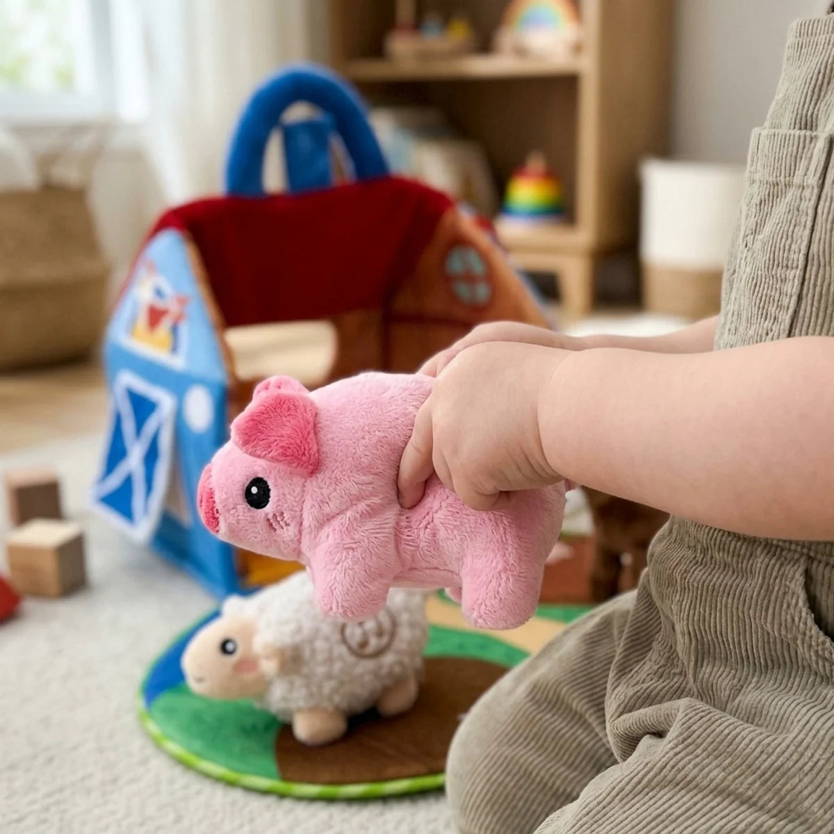 Montessori Farm Animal Plush Set with Sounds